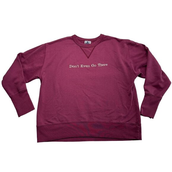 Ross Sportswear Vintage Sweater "Don't Even Go There" Embroidered Size L Maroon - Picture 2 of 11